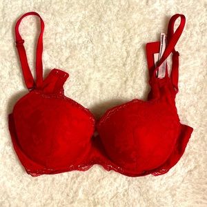 Victoria secret red lace bra